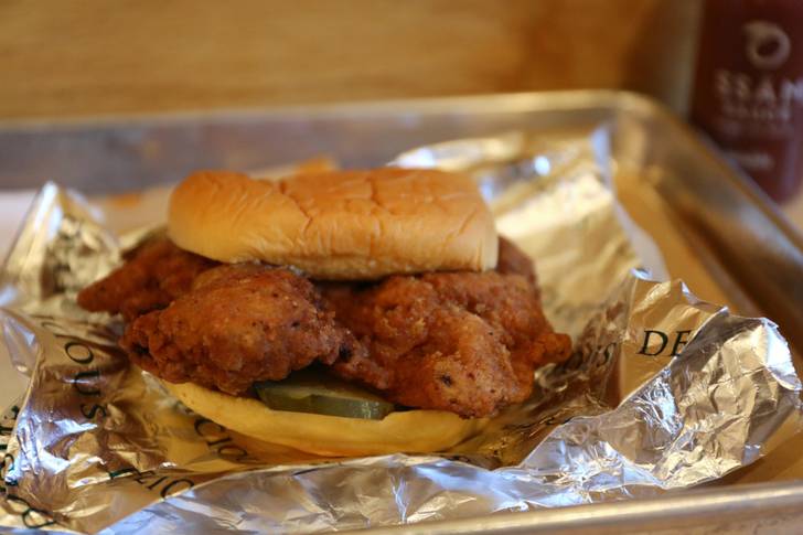 Spicy Chicken Sandwich ($8)<br>